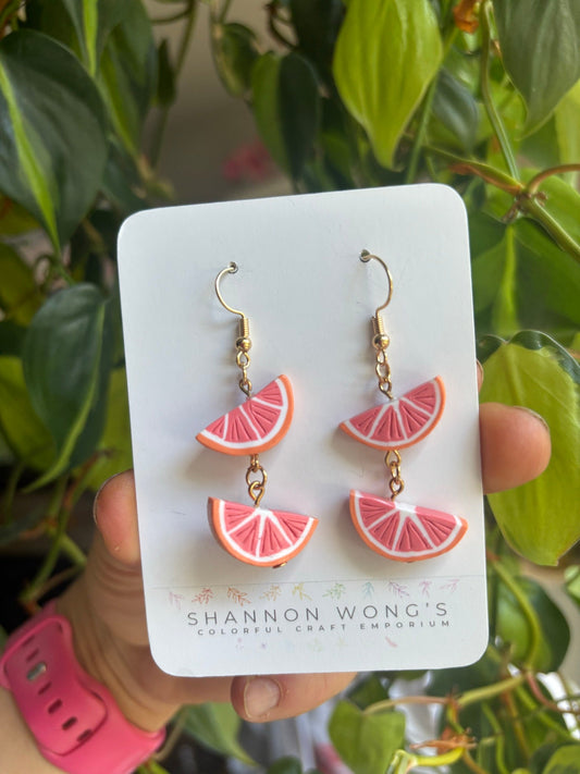 Grapefruits handmade earrings