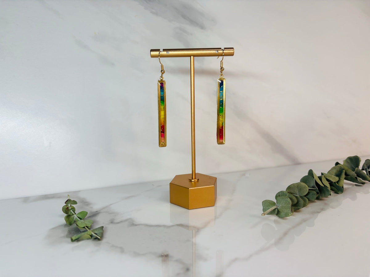 Rainbow Longs handmade earrings