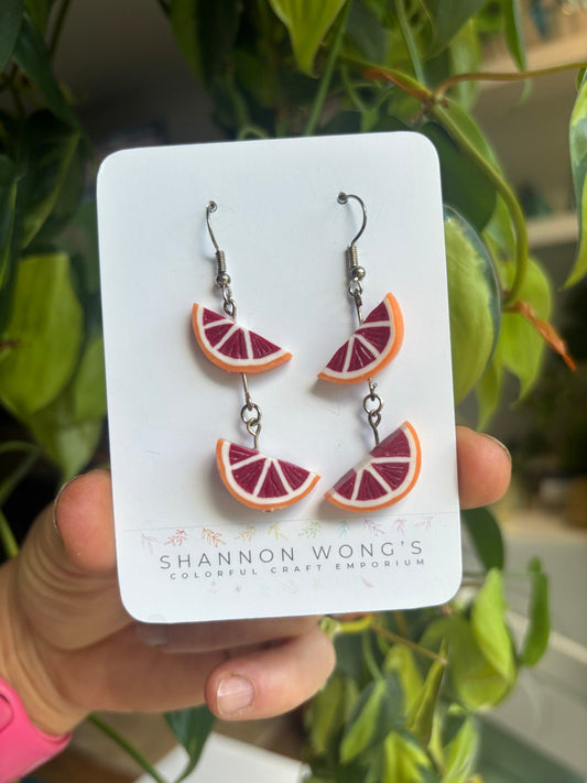 Blood Oranges handmade earrings