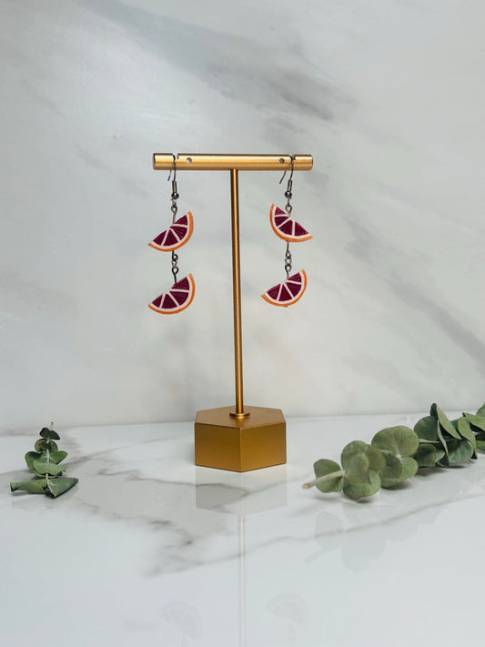 Blood Oranges handmade earrings