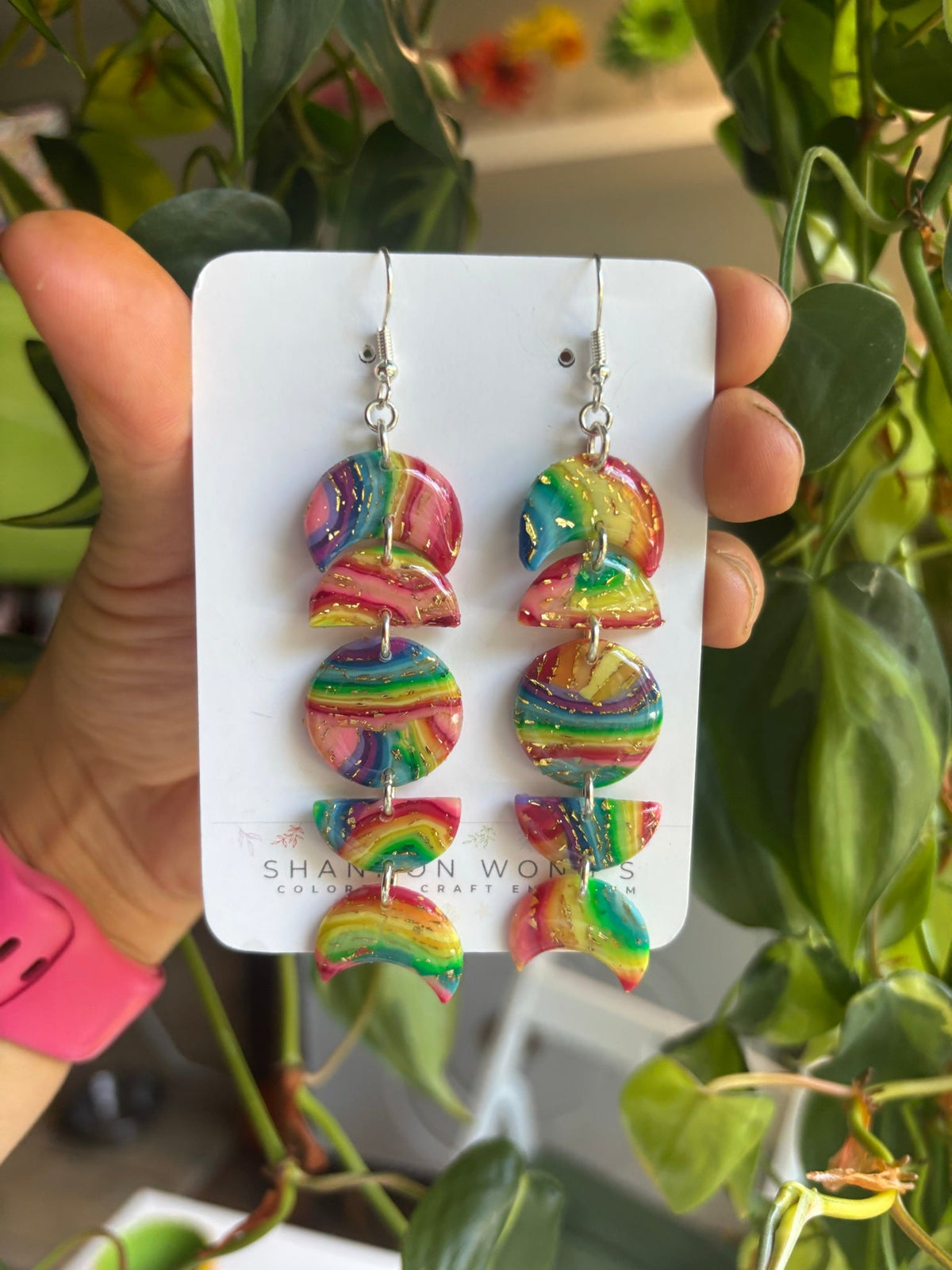 Moon and Halfmoon Rainbows handmade earrings
