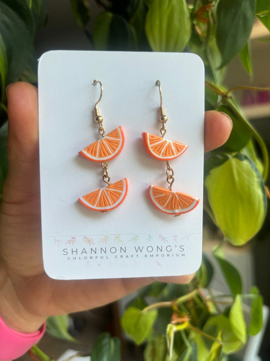 Oranges handmade earrings
